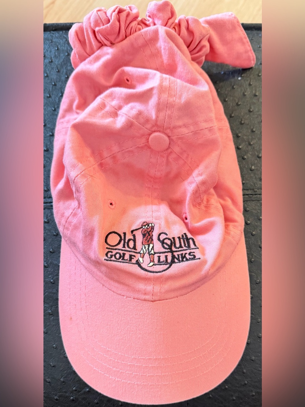 Woman’s Olde Town Golf Links Pink Ponytail Baseball Cap Hat 100% Cotton